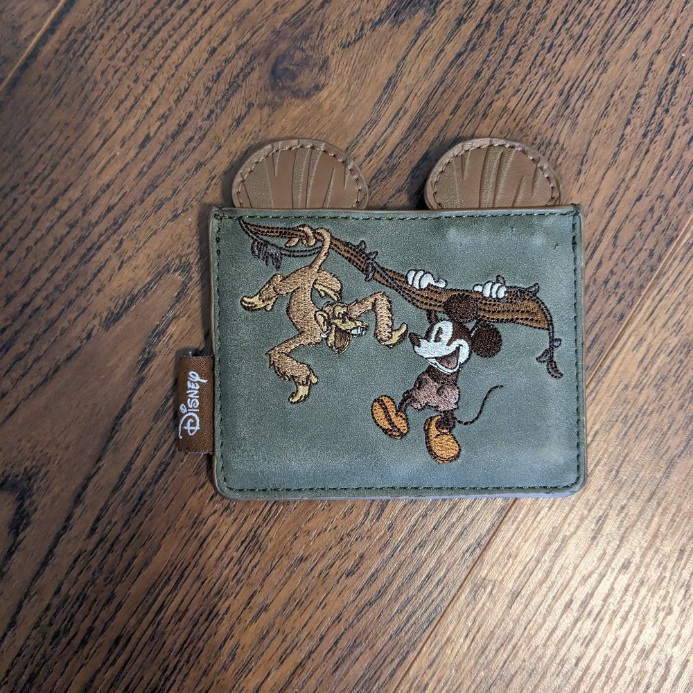 Loungefly Olive Green Mickey & Pluto Cardholder Wallet